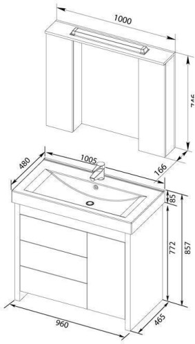 Мебель для ванной Aquanet Тиана 100 венге