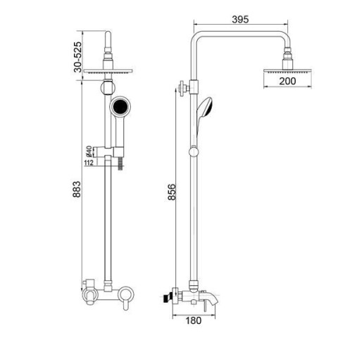 Душевая система Kanggu LB-LED 885
