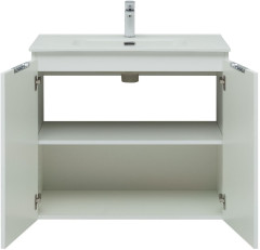 Тумба с раковиной Aquanet Алвита New 80 2 дверцы, белый матовый