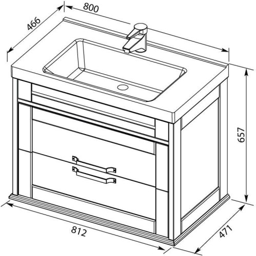 Тумба с раковиной Aquanet Денвер 80 белый