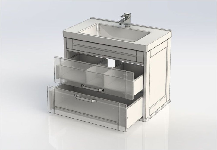 Тумба с раковиной Aquanet Денвер 80 белый