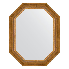 Зеркало настенное Polygon EVOFORM в багетной раме состаренная бронза с плетением, 58х73 см, BY 7114