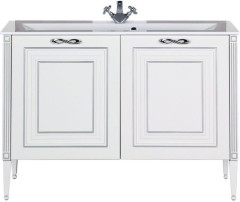 Тумба с раковиной Aquanet Паола 120 белый/серебро (литьевой мрамор)