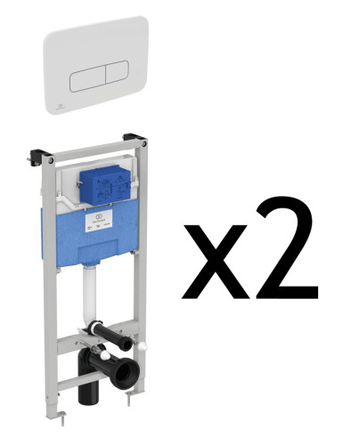 Промо-комплект: 2 Инсталляции Ideal Standard PROSYS FRAME 120 M, - 2 панели смыва (цвет белый) в подарок (TT00007/459AW)