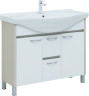 Тумба под раковину Aquanet Донна 100 белый дуб/белый (2 дверцы, 2 ящика)