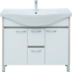 Тумба под раковину Aquanet Донна 100 белый дуб/белый (2 дверцы, 2 ящика)