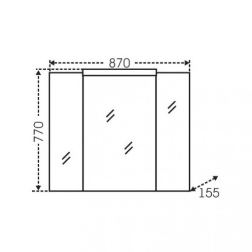 Зеркальный шкаф СанТа Стандарт 90 с подсветкой