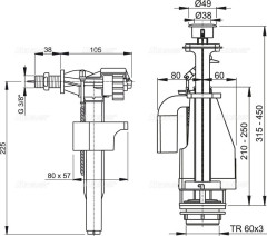 Сливная арматура Alcaplast SA08AK-3/8
