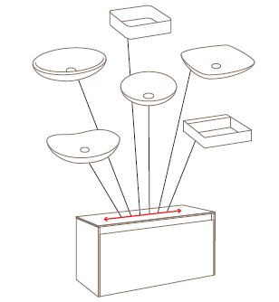 Подвесная тумба 120 см Aqwella MOB0112W+MOB0712DB