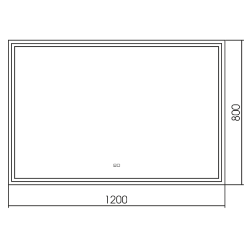 Livia 1200х800 - 2 (двойной подогрев, сенсорный выключатель) зеркало