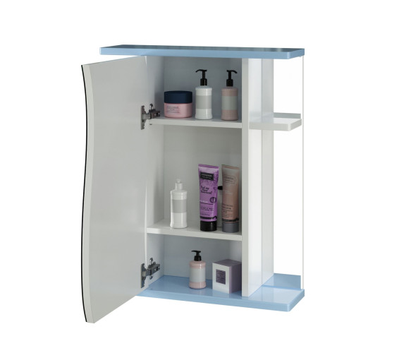 Зеркало-шкаф навесной без подсветки MIXLINE Венеция-60 голубой (525886)