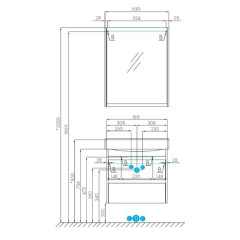 Тумба под раковину AQUATON Нортон 80 подвесная, белая (1A248901NT010)