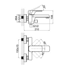 Смеситель для ванны D&amp;K Berlin DA1433216, белый
