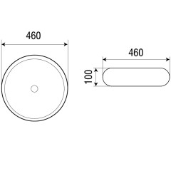 Раковина Azario 460х460х100 накладная, белый (AZ-3062)