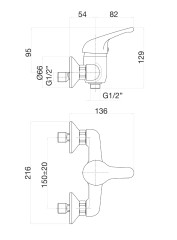Смеситель для душа Fiore KING 39CR1200, хром