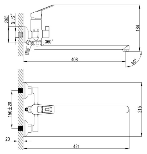 Смеситель Milardo Amur AMUSBLCM10