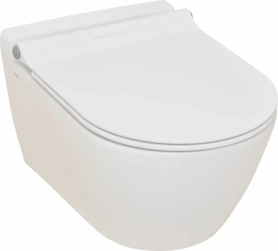 Подвесной унитаз Serel SMART со встр. форсункой биде со скрытым креплением  с тонким сиденьем-микролифт SM25BM+BetaSlim