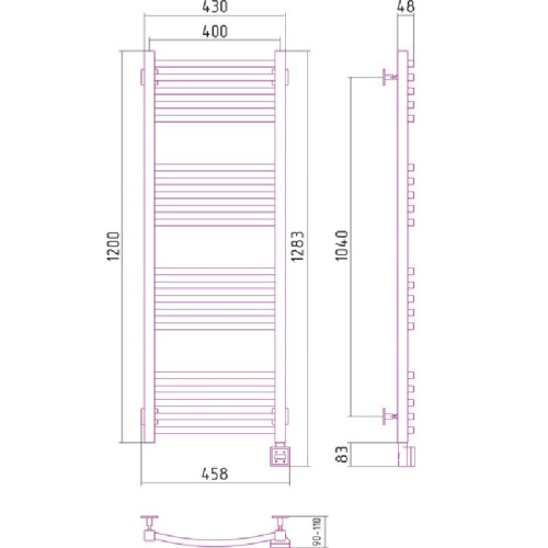 Электрический полотенцесушитель Сунержа Аркус 1200x400