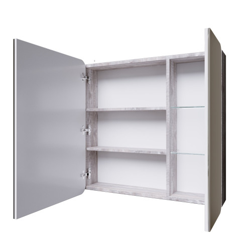 Шкаф-Зеркало Grossman ТАЛИС-80 см Лев. бетон пайн