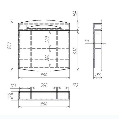 Зеркальный шкаф OWL 1975 Sjel 80