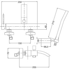Смеситель для ванны Bugnatese Inside 9202