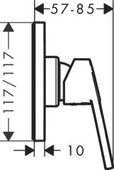 71612000 Logis Loop Смеситель для душа с маленькой розеткой, СМ, хром (нужна СЧ 13620180)