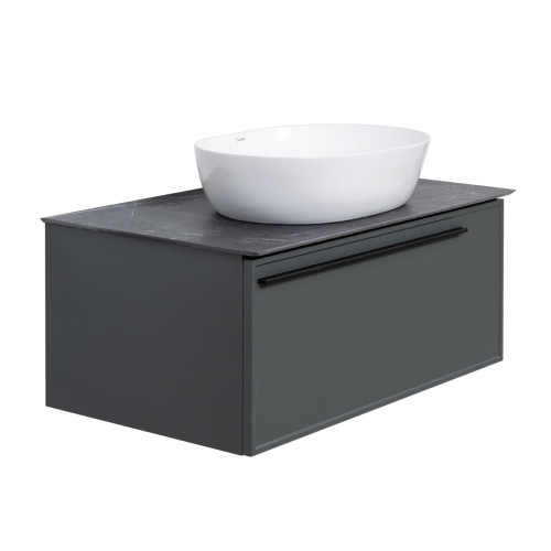 Тумба под раковину подвесная La Fenice Elba FNC-01-ELB-G-80, серо-зеленая