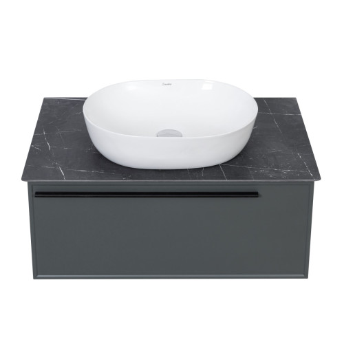 Тумба под раковину подвесная La Fenice Elba FNC-01-ELB-G-80, серо-зеленая