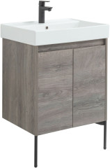 Тумба с раковиной Aquanet Nova Lite 60 дуб рошелье (2 дверцы)