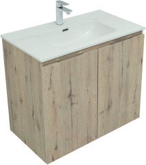 Тумба с раковиной Aquanet Алвита New 80 2 дверцы, дуб веллингтон белый