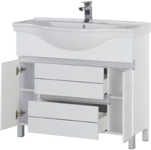 Тумба с раковиной Aquanet Доминика 100 белый