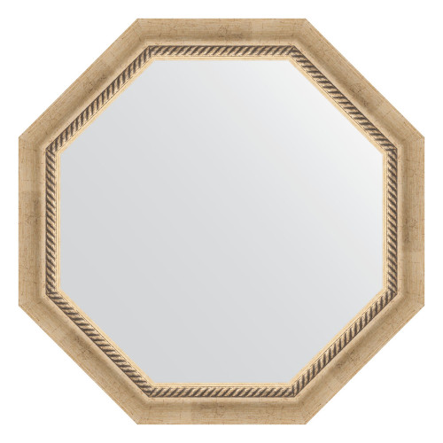 Зеркало настенное Octagon EVOFORM в багетной раме состаренное серебро с плетением, 68х68 см, BY 7315