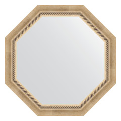 Зеркало настенное Octagon EVOFORM в багетной раме состаренное серебро с плетением, 68х68 см, BY 7315