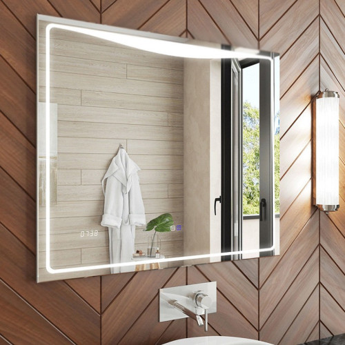 Зеркало Vigo Eva Luxe 100 с подсветкой и часами