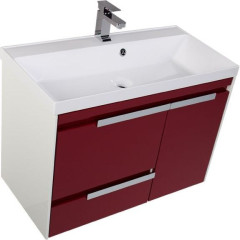 Тумба с раковиной Aquanet Тиволи 80 бордо