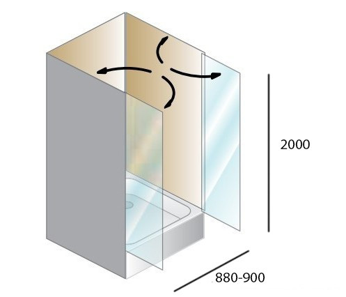 Душевая дверь в нишу Kolpa San Terra flat TV/S 90 Salon