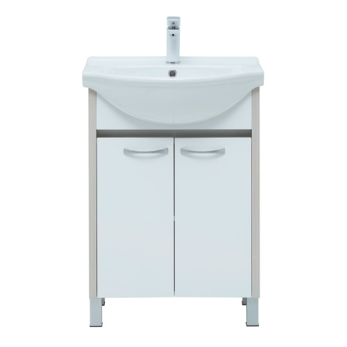 Тумба под раковину Aquanet Донна 60 белый дуб/белый (2 дверцы)