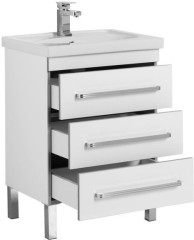 Тумба под раковину Aquanet Сиена 60 белый (напольный 3 ящика)