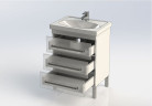 Тумба под раковину Aquanet Сиена 60 белый (напольный 3 ящика)