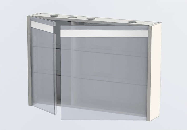 Зеркало-шкаф Aquanet Лайн 90 R белый