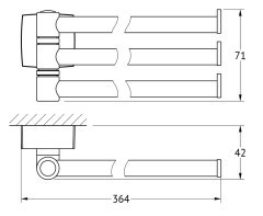 Держатель полотенец поворотный тройной 37 cm (хром) (FBS) ESP 045