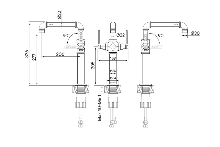 Смеситель для кухни Paulmark LOFT, Lo226006-NI, темный никель, Paulmark