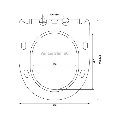 Унитаз подвесной 49 см BERGES VENTAS 82135 Rimless сиденье дюропласт Ventas Slim SO, микролифт, быстросъём