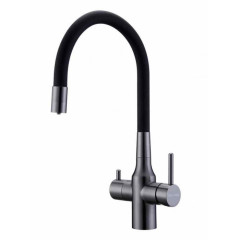 Смеситель для кухни Paulmark Salix, вороненая сталь, 213419-GM, Paulmark