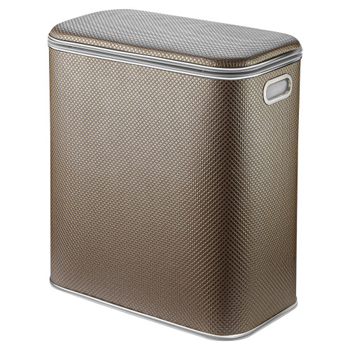 Корзина для белья  KDH-M-9 Ромб темная, кант хром, малая