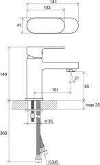 Смеситель для раковины Ravak CHROME Керамический картридж (X070041)