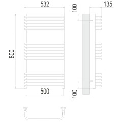 Полотенцесушитель TERMINUS Стандарт Стандарт П16 500х800 NEW