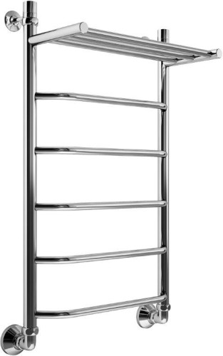 Полотенцесушитель водяной Маргроид Вид 6 с полкой форма лесенка 80х50, цвет Хром (B6 80*50 с полкой)