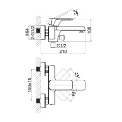 Смеситель для ванны D&amp;K Berlin DA1433226, белый