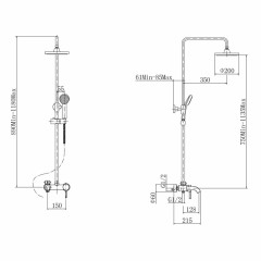 Душевая система FASHUN A2416, хром
